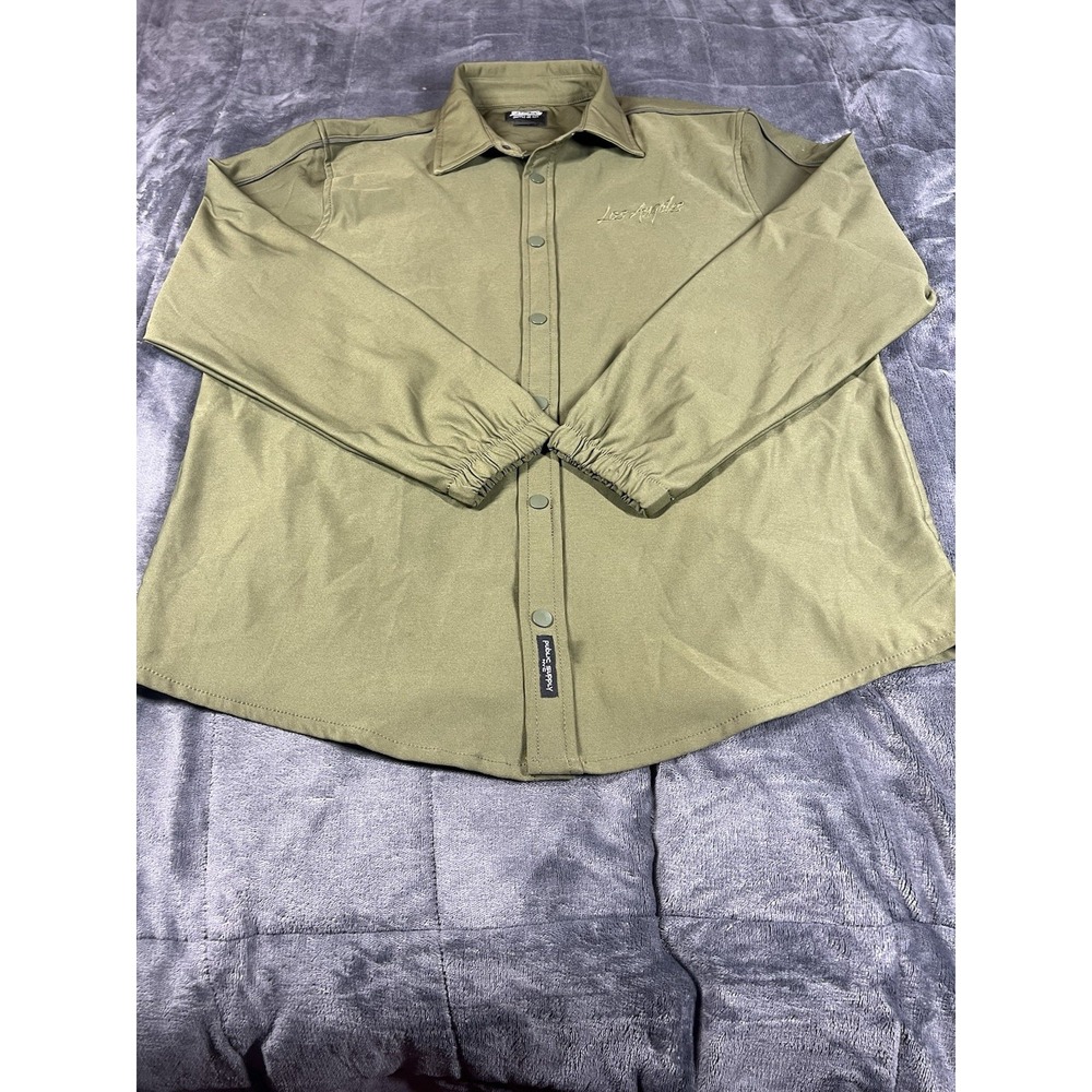 Public Supply‎ Co Mens Long Sleeve military green Shirt Snap Size XL